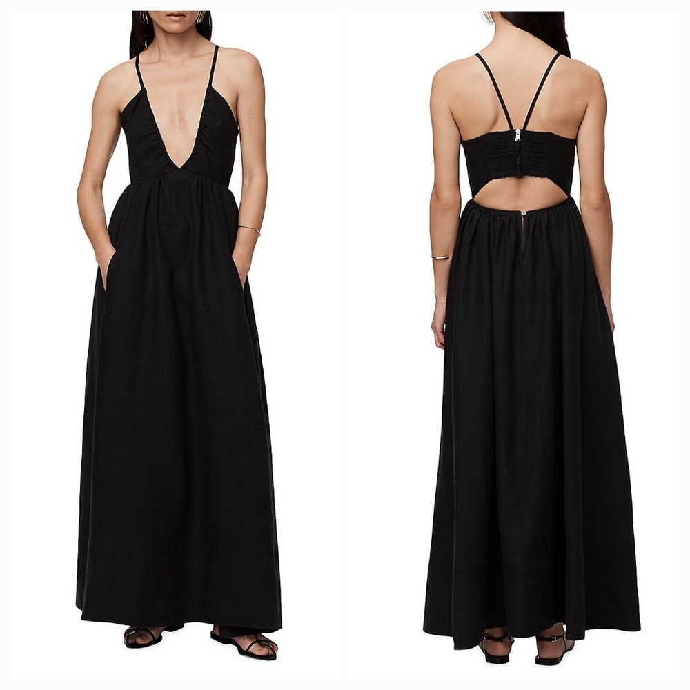 Another Tomorrow Linen Halter Dress size 46 NWT - Picture 2 of 10